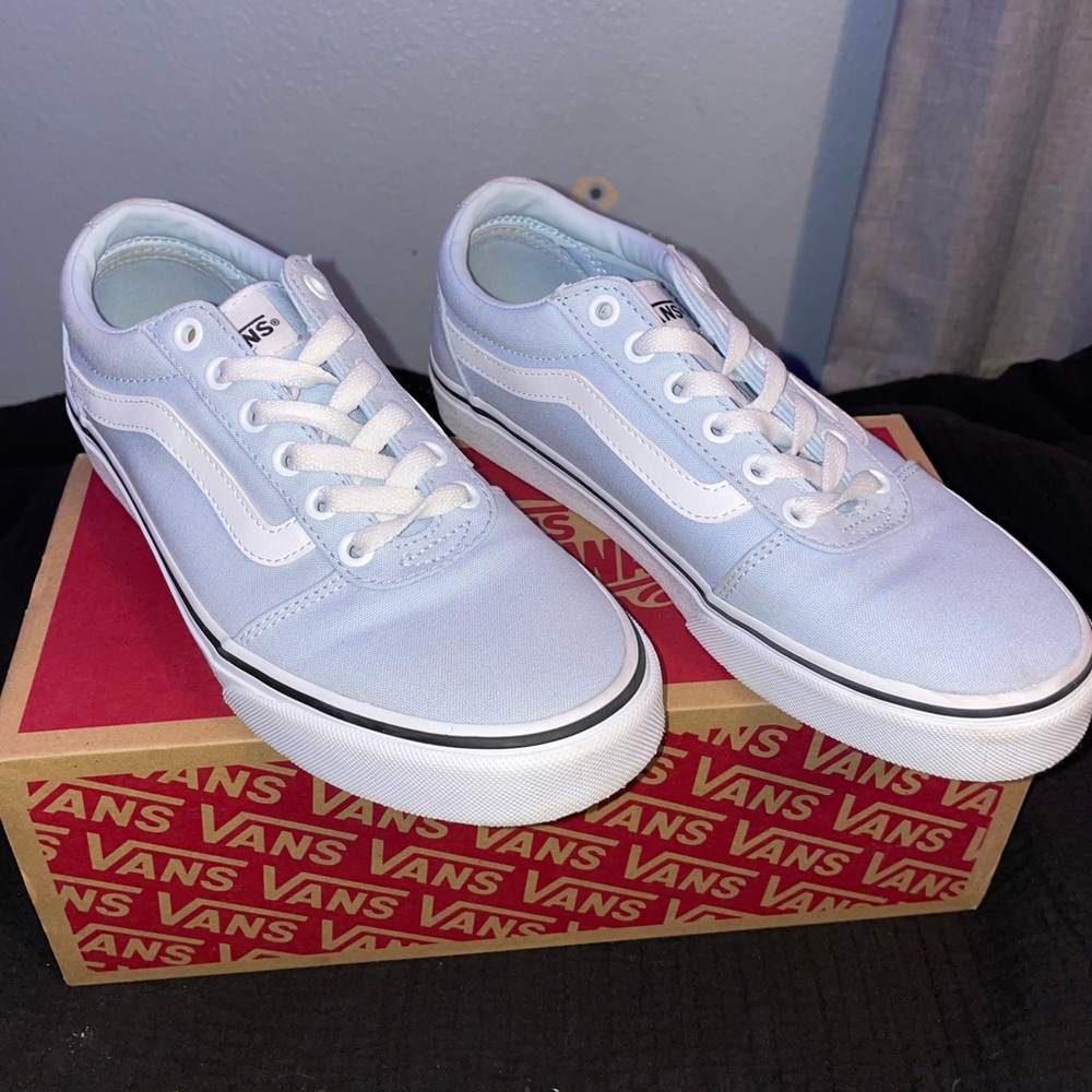 ballad blue/white canvas vans